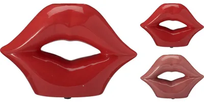 Produktbild von Home & Styling Vase Lippen 20cm Rot Rosa Dekoration Kunststoff