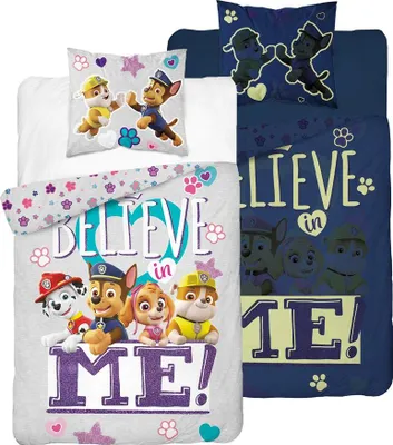 Produktbild von Im Dunkeln leuchtendes Bettwäscheset 160x200 PAW PATROL Puppies