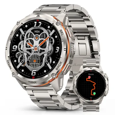 Produktbild von KOSPET Smartwatch Herren mit 50m wasserdicht, Bluetooth anrufen Smartwatch Fur Android / iOS mit KI Sprachassistent Musiksteuerung 50m Wasserdicht