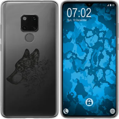 Produktbild von PhoneNatic Case kompatibel mit Huawei Mate 20 Silikon-Hülle Floral Wolf M3-1