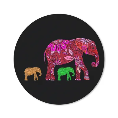 Produktbild von MuchoWow® Mauspad Mousepad Elefant - Muster - Blumen - Pflanzen 30x30 cm - Mousepads - Maus Mat - Pad - Mausunterlage - Tischunterlage - Schreibtischmatten