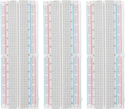 Produktbild von AZ-Delivery Weiteres Zubehör MB-102 Breadboard Steckbrett mit 830 Kontakten kompatibel mit Arduino und Raspberry Pi, 3x Board