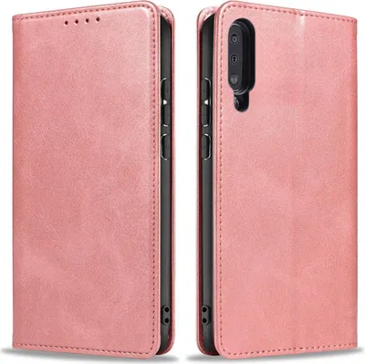 Produktbild von Handyhülle für Samsung Galaxy A50 Kunstleder Flip Cover Hülle Handytasche Case Kartenfach Farbe: Rosa