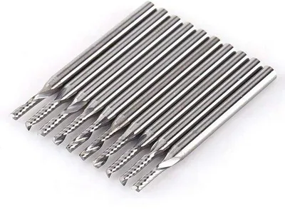 Produktbild von Fräswerkzeug 10 Stück 1/8" Hartmetall Endmill - CNC Fräser mit Einzelnut