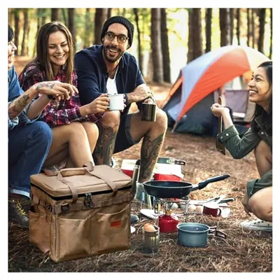 Produktbild von Camping Aufbewahrung, Großer Organizer mit Taschen | Tragetasche für Werkzeugaufbewahrung | Für Wanderungen, Angeln, Reisen und Abenteuer