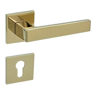 Produktbild von Gavroche Thorium Türgriff-Set PZ Profilzylinder Gold glänzend – Rosette eckig