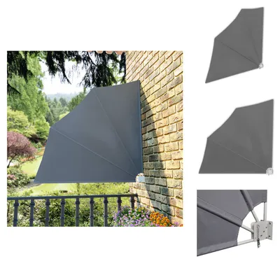 Produktbild von vidaXL Faltbarer Balkonfächer Grau 140×140 cm - Sonnenschirme & Sonnenschutze