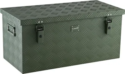 Produktbild von ALUBOX Riffelblech 1.5mm 91 Liter Olivgrün
