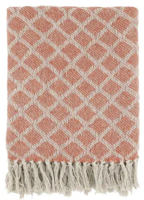 Produktbild von Chic Antique Decke AIX Terracotta Creme 150x130 cm Baumwolle Plaid
