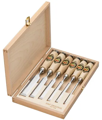 Produktbild von KIRSCHEN Stechbeitelsatz 6tlg. B.6-26mm Ulmer Form lackiert