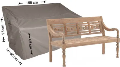 Produktbild von Raffles Covers Abdeckung für Gartenbank 155 x 65 H: 95/65 cm | Atmungsaktiv | Wasserdicht | UV-beständig | Doppelnähte | Elastischer Kordelzug