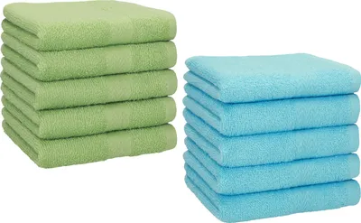Produktbild von Betz 10 Stück Seiftücher 30x30 cm PREMIUM 100% Baumwolle  Farbe: apfelgrün und türkis