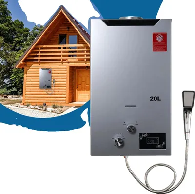 Obrázek produktu pro Plynový ohřívač vody, průtok 20 l, přenosné provedení, 20 l 40 kW