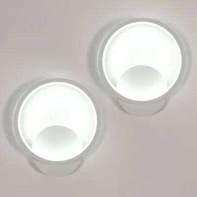 Productafbeelding van Osairous 2 stuks wandlampen LED, binnenverlichting, 12W, 1350 lumen, wit, 6500K – Wit, 6500K