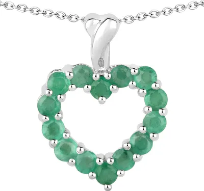 Produktbild von Vira Jewels Anhänger mit Kette 925/- Sterling Silber 46cm weiß Smaragd grün 147240003-1