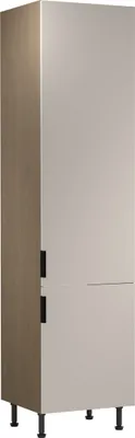 Produktbild von Kühlumbauschrank 60 cm mit 2 Türen Küchenmöbel Küchenblock, Sorento D60ZLN Beige/Eiche