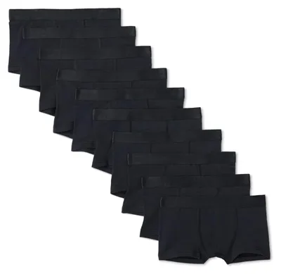 Produktbild von A. Essentials Jungen Boxershorts aus Baumwolljersey, 10er Pack, Schwarz, 4 Jahre