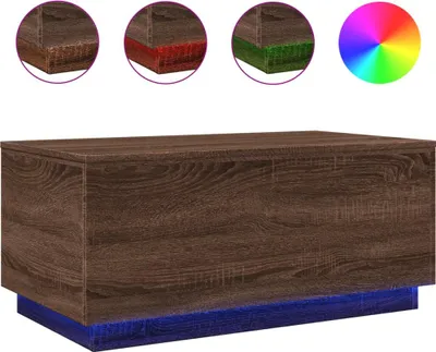 Produktbild von vidaXL Couchtisch mit LED-Leuchten Braun Eichen-Optik 90x50x40 cm
