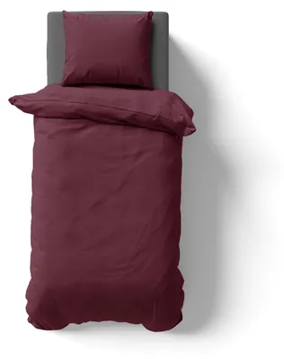 Produktbild von 3-tlg Mikrofaser UNI Bettwäsche 200x200 + 2x 80x80 cm Kopfkissen Garnitur mit Reißverschluss bordeaux