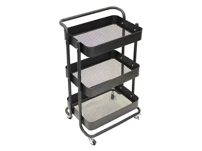 Produktbild von Küchenwagen - Metall - Schwarz - 46 x 35 x 76,5 cm