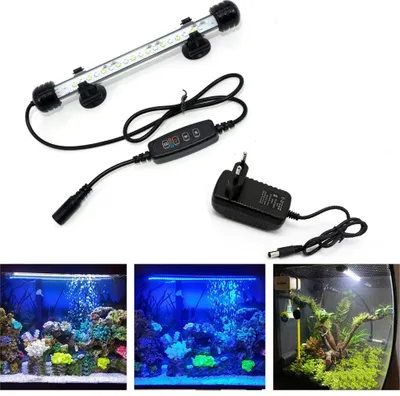 Produktbild von 18cm LED Aquarium Lampe Tank Leuchtet Unterwasser Beleuchtung Dimmbar 3 Lichtmodi mit Timer