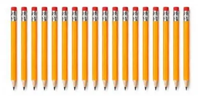 Zdjęcie produktu dla Ołówki HB mini z gumką, żółte, 18 sztuk, 10 cm