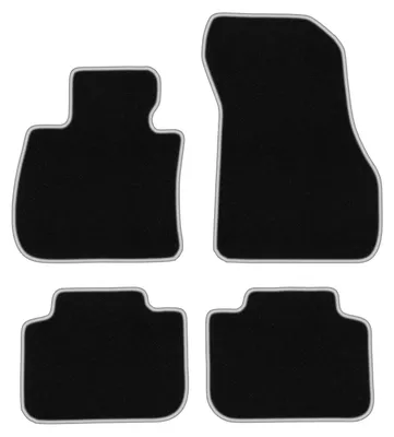 Produktbild von Fußmatten Automatten Velours Schwarz/Silber für BMW X2 F39 2018- Set 4-tlg