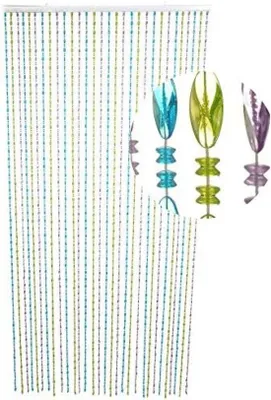 Produktbild von Famanu Türvorhang mit Perlen - Insektenschutzvorhang - Blau