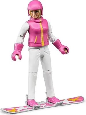 Produktbild von Snowboardfahrerin mit Zubehör