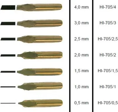 Produktbild von Standardgraph Bandzugfeder, rechts angeschrägt 4,0 mm, 5 Stück, Kalligraphiefeder
