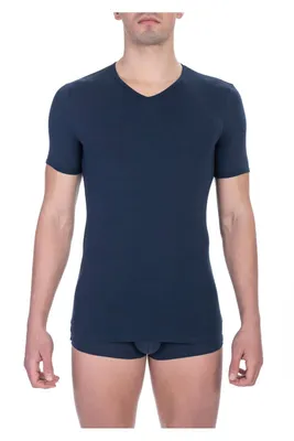Produktbild von BIKKEMBERGS Herren T-Shirt Kurzarm V-Ausschnitt T-Shirt Stretch-Baumwolle Artikel BKK1UTS02SI, XXL, Cotone 95%,Elasthan 5%