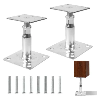 Immagine prodotto di 2 supporti regolabili per pali, da 100 a 150 mm, per recinzioni e pensiline