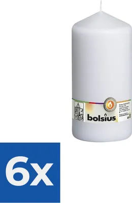 Imagen del producto de Vela cilíndrica Bolsius Cello XXL, color blanco - 20 cm / diámetro 10 cm - paquete de 6 unidades