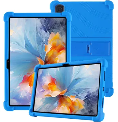 Image de Étui de protection pour tablette Blackview Tab 16 Pro 11,0 pouces, en silicone souple résistant aux chocs, avec support intégré, couleur bleue