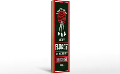 Produktbild von Holzschild  Wer beim Darten nicht flucht, 46x10 cm, Holzschilder Spruch Sport Hobby