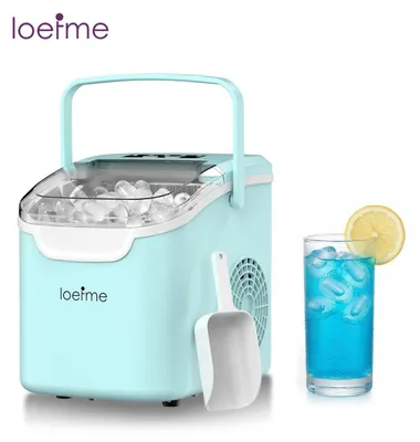 Produktbild von Eiswürfelbereiter Icemaker Eiswürfelmaschine für Arbeitsplatte mit Wasserstandsanzeige Schnelleis 12kg 24h Zubereitung 6 Min leise 45dB Grün
