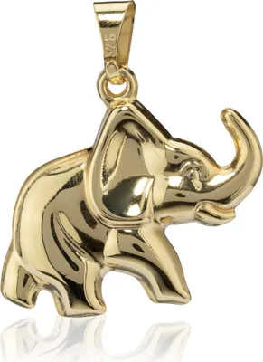 Produktbild von Kettenanhänger Elefant 375 Gelb Gold 9 Karat Amulett 20mm Elefanten Hochglanz