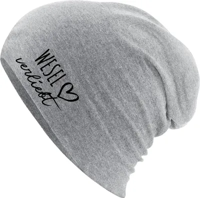 Produktbild von Huuraa Beanie Wesel verliebt Heather Grey One Size Baumwolle und Elasthan Mütze Geschenkidee