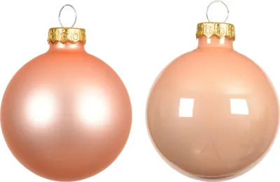Produktbild von Weihnachtskugeln Glas 8cm 16 Stück - Pfirsich Perle