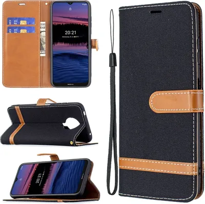 Produktbild von König Design Hülle kompatibel mit Nokia G10 / G20 Kunstleder Handyhülle - Handy Case Schwarz
