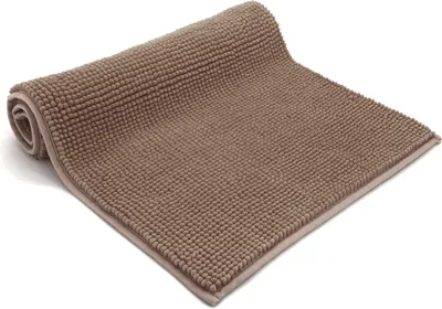 Produktbild von heimtexland ® Badvorleger Chenille Super Flauschig Saugstark Badteppich Badematte Typ771 Taupe 45 x 50 cm