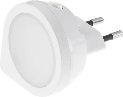 A white LED orientation light with European plug prongs.