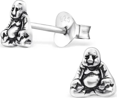 Produktbild von 925er Sterling Silber Ohrringe Ohrstecker mit Buddha