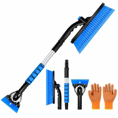 Productafbeelding van IJskrabber auto met bezem, telescopische sneeuwborstel 75-90 cm