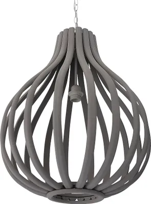 Produktbild von Hängelampe PEAR grau aus Holz XXL-Holzlampe mit Streben D50cm