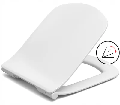 Produktbild von WC Sitz - Toilettensitz - für Roca Dama Senso - Weiß - 44,5 Cm X 36 Cm - Antibakteriell - Absenkbar - Toilettendeckel