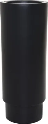 Image de VIVANNO Pot de fleurs en fibre de verre ESCADA Rond, noir mat - 35x90 cm