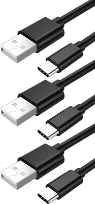 Produktbild von 3x Typ-C Ladekabel für Original Samsung Galaxy Z Flip4, Z Fold4 Datenkabel 1,5m schwarz USB-Ladegerätkabel Aufladekabel Type-C Charging-Cable