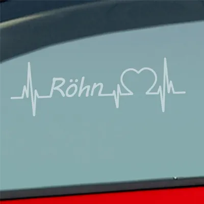Produktbild von Auto Aufkleber Röhn Puls Herzschlag mit Ferien Region Motiv 19x6 cm Milchglas Sticker Heckscheibenaufkleber