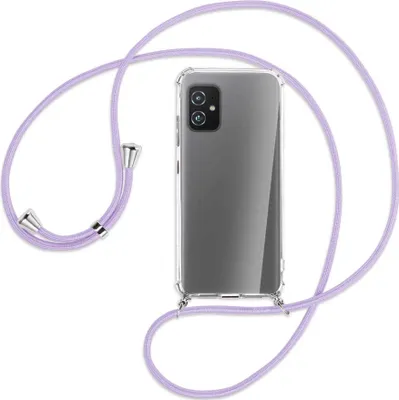 Produktbild von Handykette Backcover-Schutzhülle mit Band (Metall silberfarben) für Asus Zenfone 8 - violett
